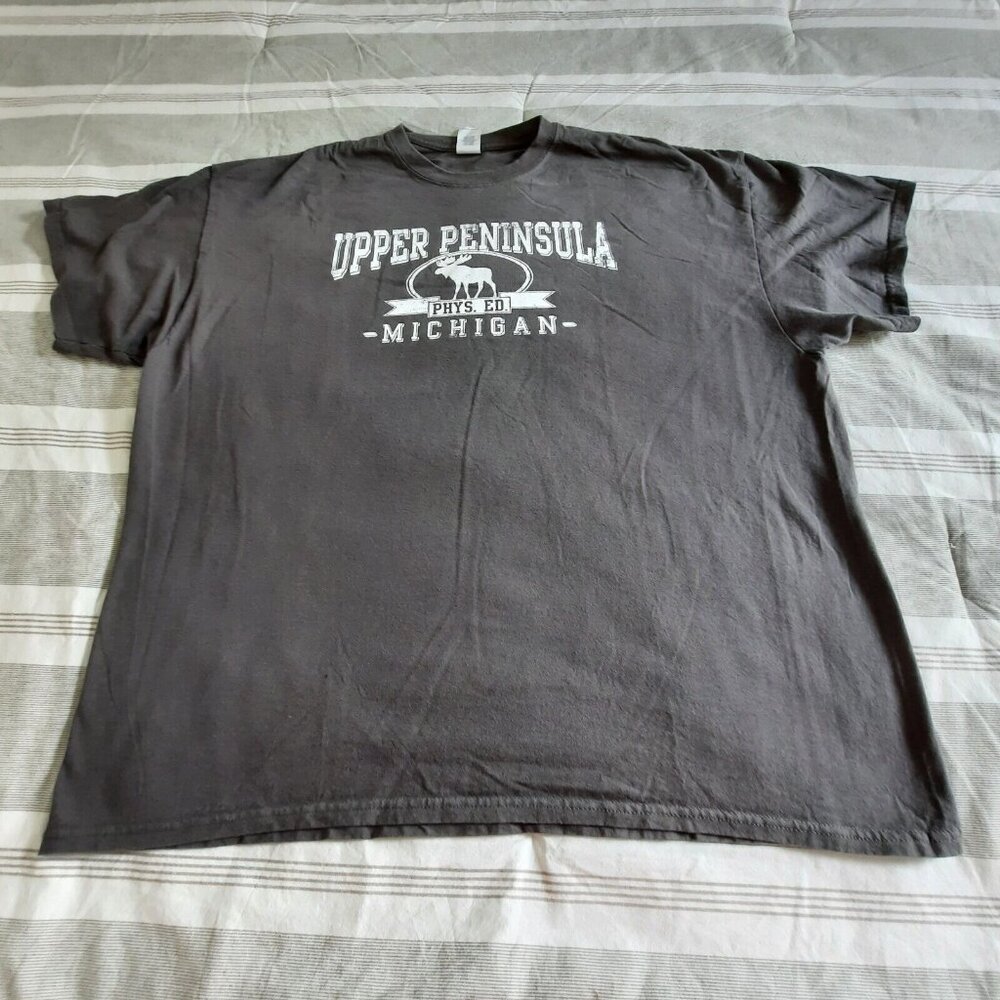 Michigan UP Upper Peninsula Short Sleeve Tshirt Tee Gray Size 2xl